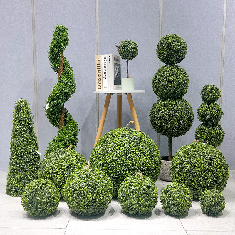 โรงงาน Direct Faux Boxwood ทนทาน AllSeason Safe และ Ball Grass เทียมที่ไม่เป็นอันตรายสำหรับการตกแต่งงานแต่งงานของผู้จัดหาในสวน